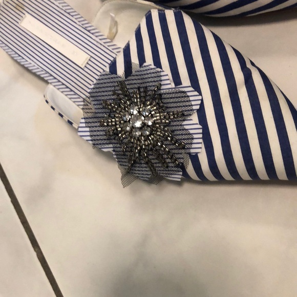 Zara white blue striped embroidered mules - Picture 3 of 7